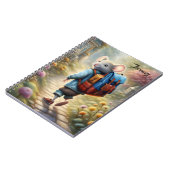 Schattigee muisjongen op weg naar school, geperson notitieboek (Linkerzijde)