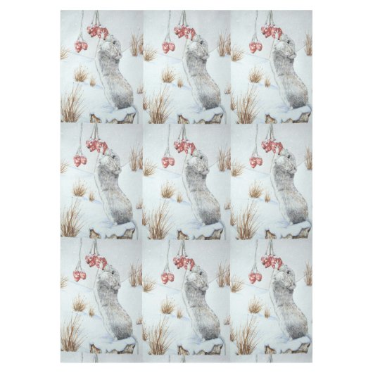 Schattigee muissneeuwscène voor Kerstmis Tafelkleed (Voorkant)