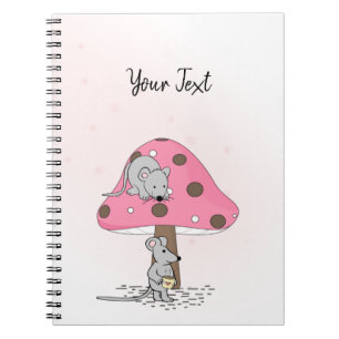 Schattigee Muizen Waterverf Roze Custom Notitieboek