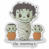 Schattigee mummie familie sticker (Voorkant)