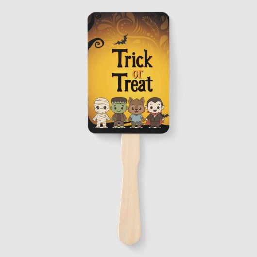 Schattigee mummie, Frankenstein, Dracula, weerwolf Handwaaier (Voorkant)