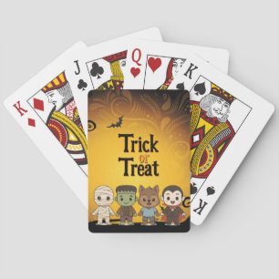 Schattigee mummie, Frankenstein, Dracula, weerwolf Pokerkaarten