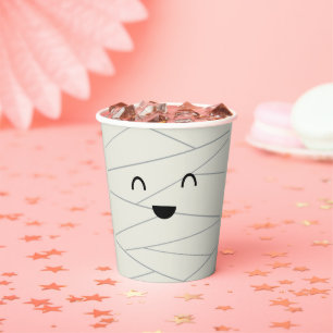 Schattigee Mummy Halloween Papieren Bekers