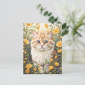 Schattigee Munchkin kat en boterbloem Briefkaart (Staand voorkant)