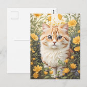 Schattigee Munchkin kat en boterbloem Briefkaart (Voorkant / Achterkant)