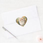 Schattigee Munchkin kat en boterbloem Hart Sticker (Envelop)