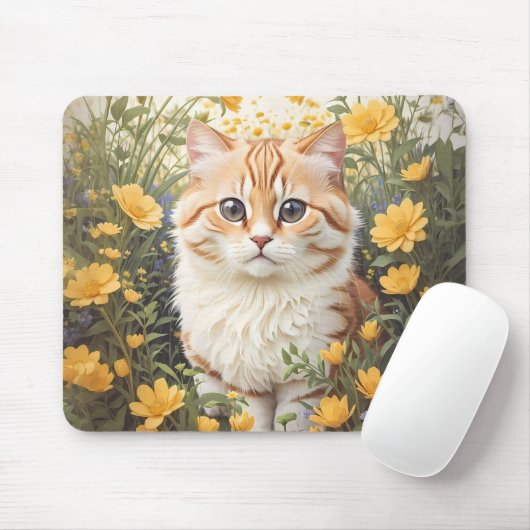 Schattigee Munchkin kat en boterbloem Muismat (Met muis)