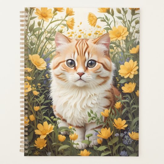 Schattigee Munchkin kat en boterbloem Planner (Voorkant)