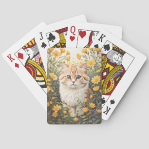Schattigee Munchkin kat en boterbloem Pokerkaarten