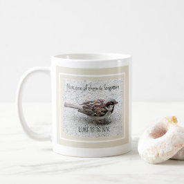 Schattigee mus Bird Photo Bible Verse Simple Tan C Koffiemok