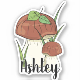 Schattigee Mushroom Monogram Naam Sticker