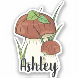 Schattigee Mushroom Monogram Naam Sticker