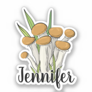 Schattigee Mushroom Monogram Naam Sticker
