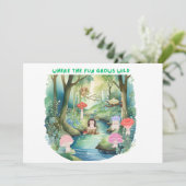 Schattigee Mushroom People Uitnodiging (Staand voorkant)