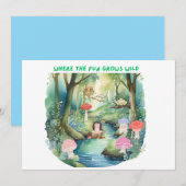 Schattigee Mushroom People Uitnodiging (Voorkant / Achterkant)