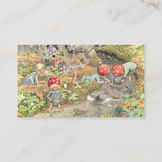 Schattigee Mushroom Woodland Baby shower Boek Aanv Informatiekaartje (Achterkant)