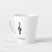Schattigee Musical Treble Clef gepersonaliseerd Latte Mok (Linkerhoek)