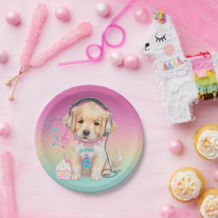 Schattigee Muziek Liefdevolle Golden Retriever Ver Papieren Bordje