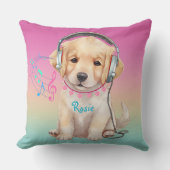 Schattigee muziek met Golden Retriever Kussen (Voorkant)