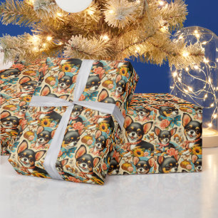  Schattigee naadloze Chihuahua Cadeaupapier