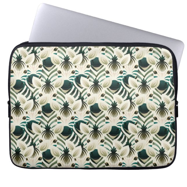Schattigee naadloze zebra. laptop sleeve (Voorkant)