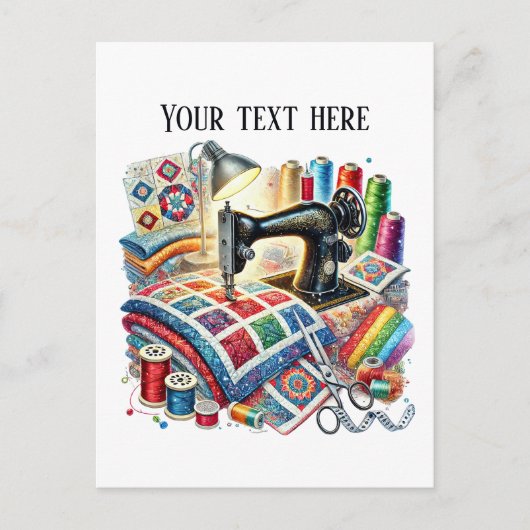 Schattigee naailiefhebbers tekst toevoegen briefkaart (Voorkant)