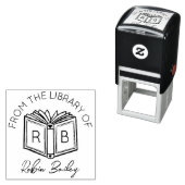 Schattigee naam en Initialen Personal Library Book Zelfinktende Stempel (In situ)