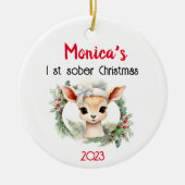 Schattigee  naam & nuchterheid Datum Kerstmis Keramisch Ornament (Voorkant)
