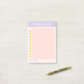 Schattigee naam Paarse School Checklist Post-it® Notes (Op bureau)