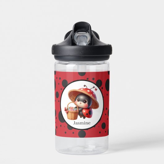 Schattigee naam toevoegen Ladybug liefhebbers Waterfles (Voorkant)