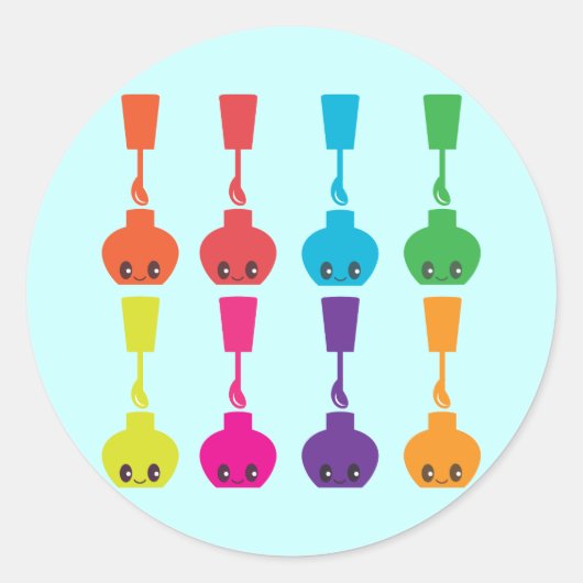 Schattigee nagellak! ronde sticker (Voorkant)