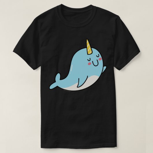 Schattigee Narwal Doodle T-shirt (Design voorkant)