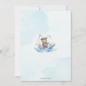 Schattigee nautische blauwe boot teddybeer jongen  kaart (Achterkant)