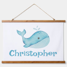 Schattigee nautische blauwe walvis gepersonaliseer