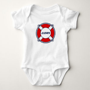 Schattigee nautische boei aangepaste baby bodysuit