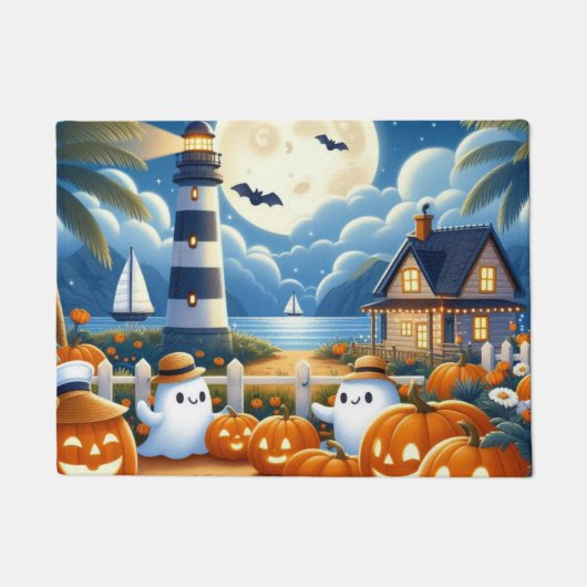 Schattigee, nautische / kust Halloween-spook / pom Deurmat (Voorkant)