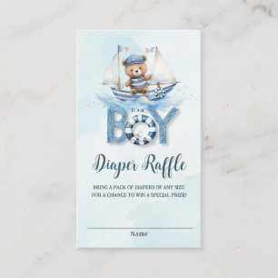 Schattigee nautische teddybeer boot Baby luier Raf Informatiekaartje