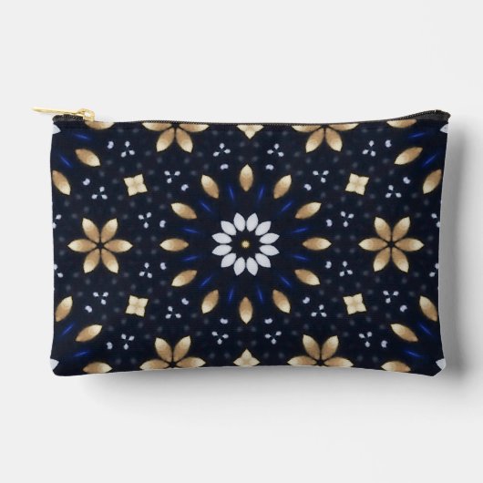 Schattigee Navy Blauw Wit & Goud Mandala Dot Art D Etui (Voorkant)