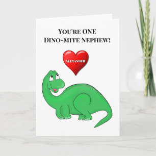 Schattigee neef zoontje 1e verjaardag dinosaurus K Kaart