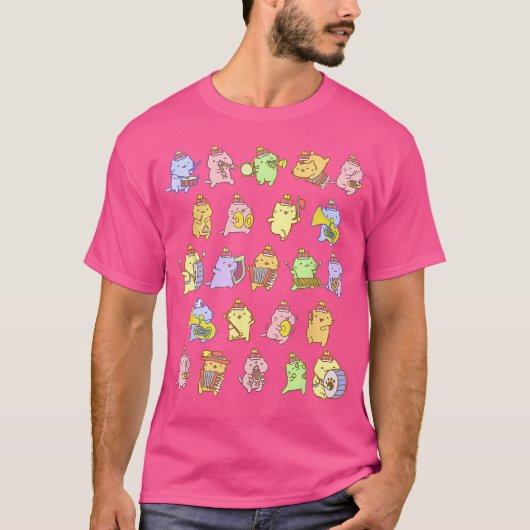 Schattigee Neko Cat Band T-shirt (Voorkant)