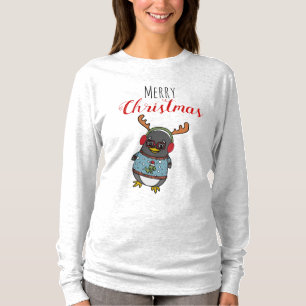Schattigee Nerd Penguin Graphic   Lelijke kersttru T-shirt