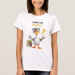 Schattigee nerdy goose, ik kan mensen niet lezen t-shirt