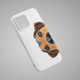 Schattigee neushond piept omhoog | Grappige telef iPhone 15 Pro Max Hoesje
