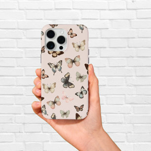 Schattigee neutraal vlinders, gedempte tonen Bord  iPhone 15 Pro Max Hoesje