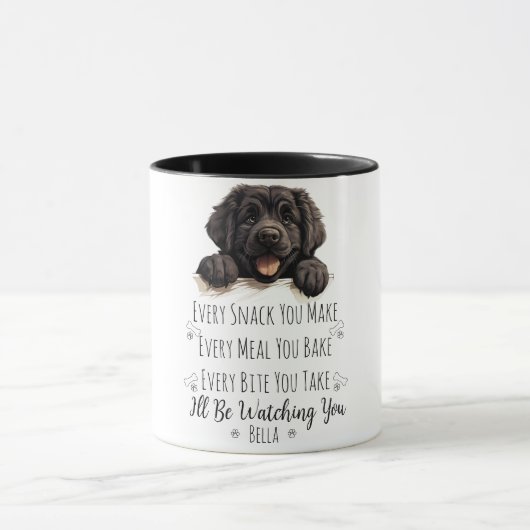 Schattigee Newfoundland Dog Funny Custom Mok (Midden)