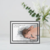 Schattigee Nieuwe Baby Gefeliciteerd Foto Briefkaa Briefkaart (Staand voorkant)