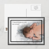 Schattigee Nieuwe Baby Gefeliciteerd Foto Briefkaa Briefkaart (Voorkant / Achterkant)