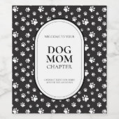 Schattigee nieuwe hond mam cadeau mini poten wijn etiket (Enkel label)