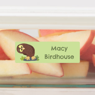Schattigee nieuwsgierige grappige bruine uil carto labels