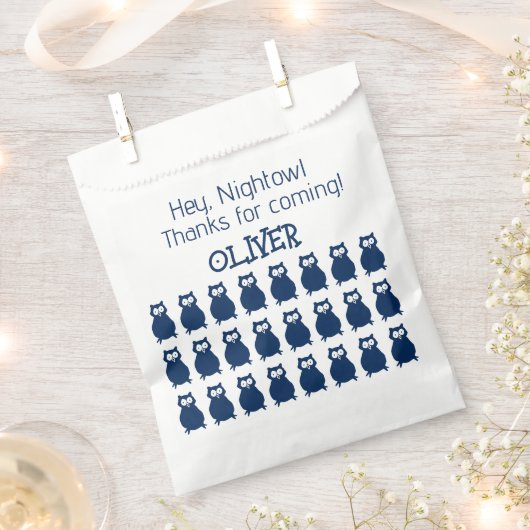 Schattigee Night Uil Verjaardag Slumber Party Favo Bedankzakje (Geknipt)